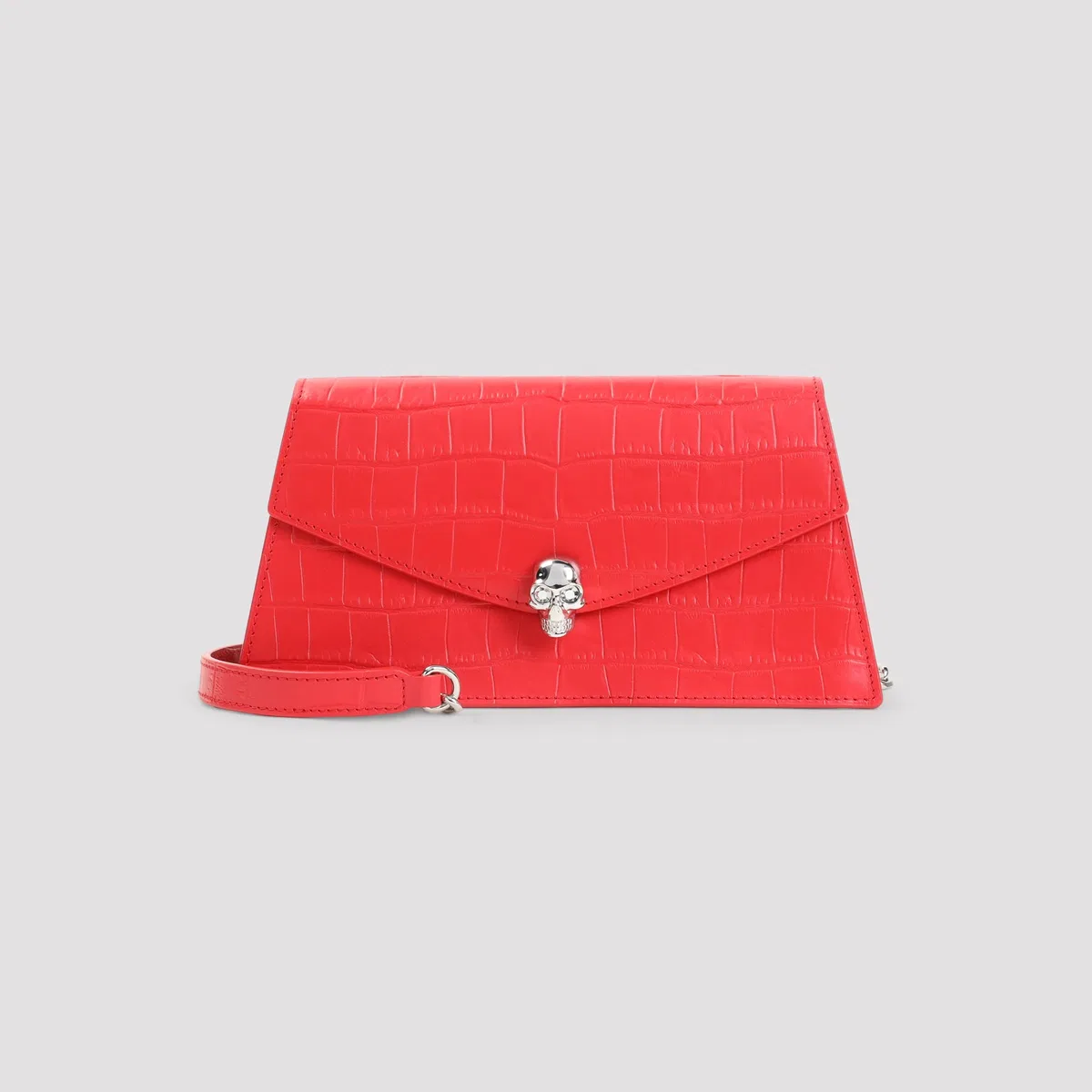 Alexander Mcqueen Pop Red Silver Skull Mini Bag