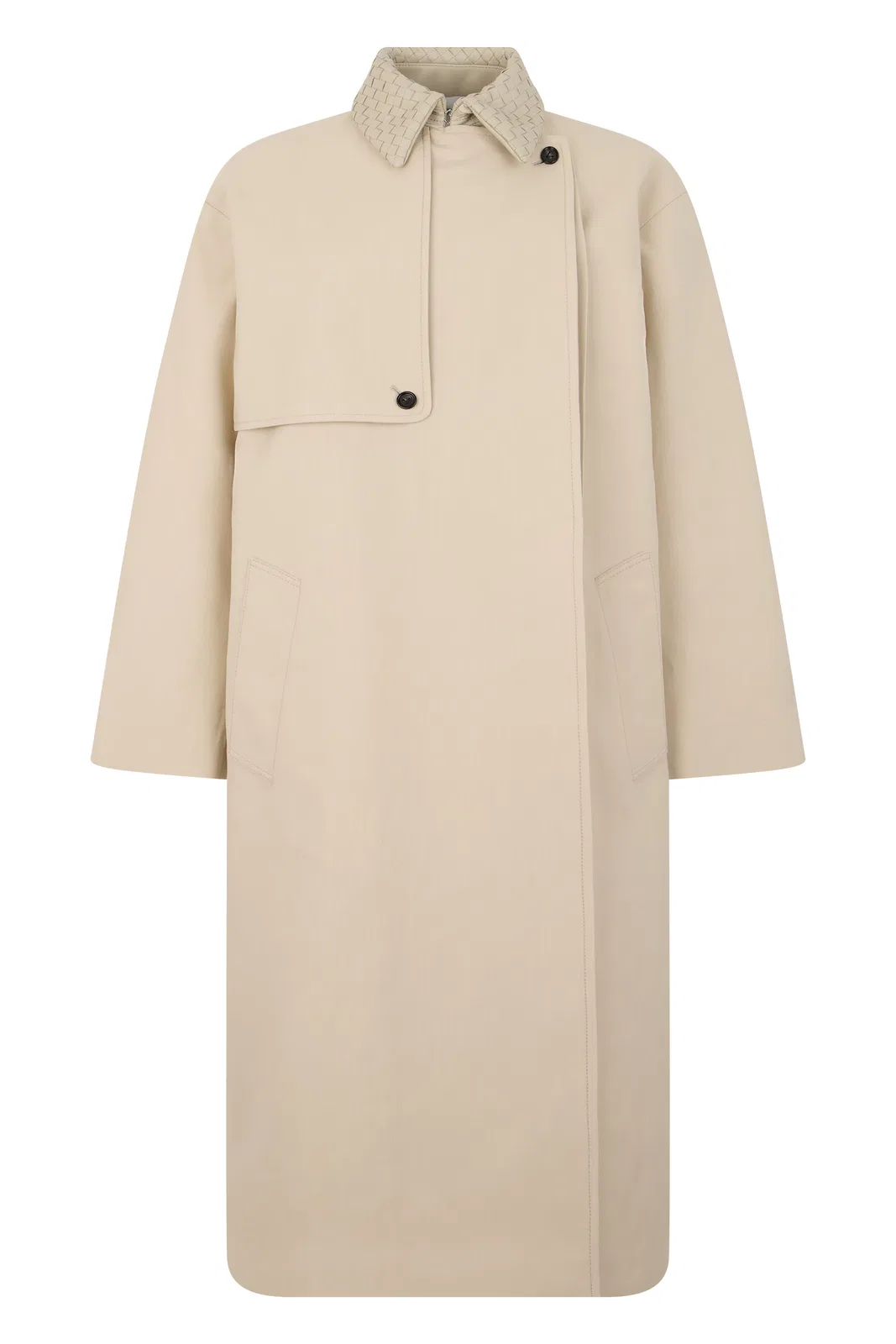 Bottega Veneta Embroidered Wool Blend Trench Coat