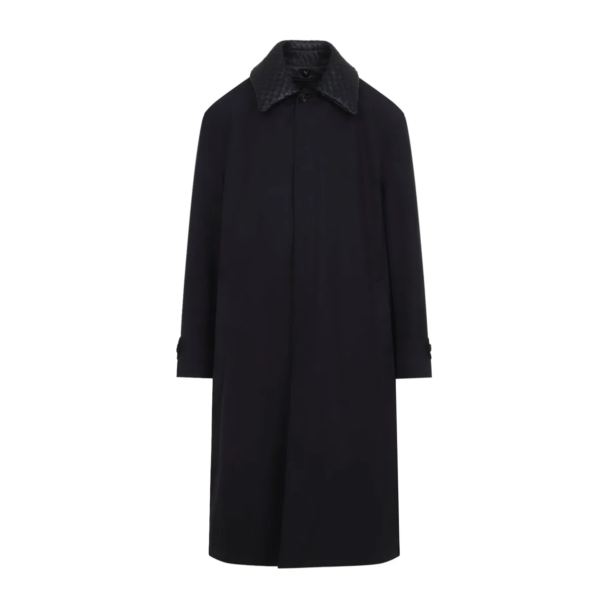 Bottega Veneta Double Black Technical Wool Trench