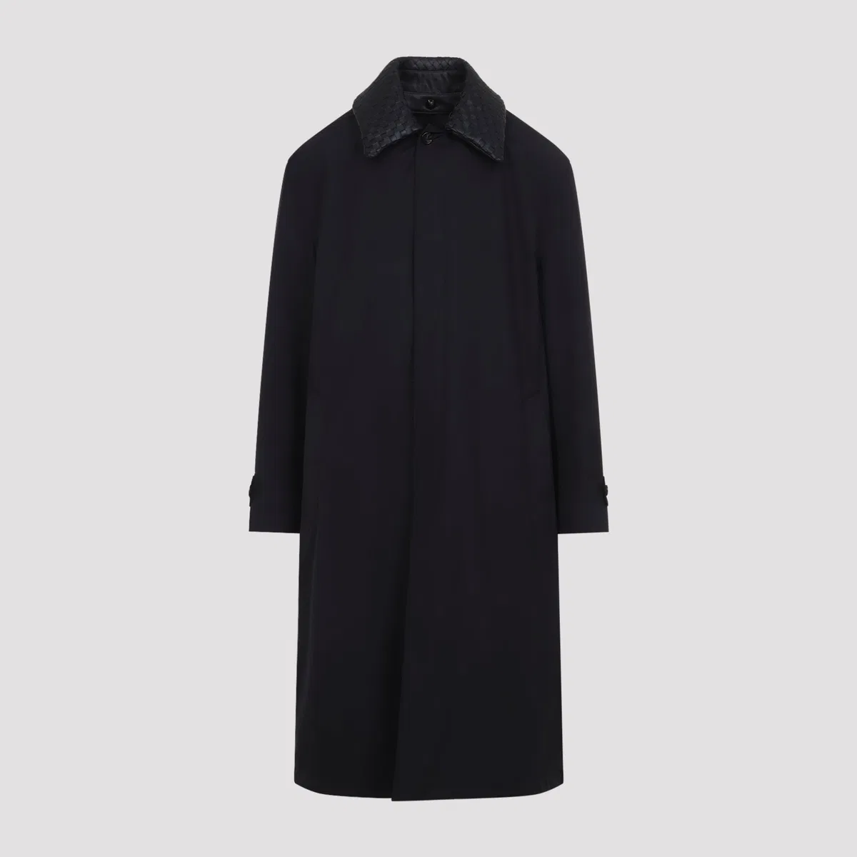 Bottega Veneta Double Black Technical Wool Trench