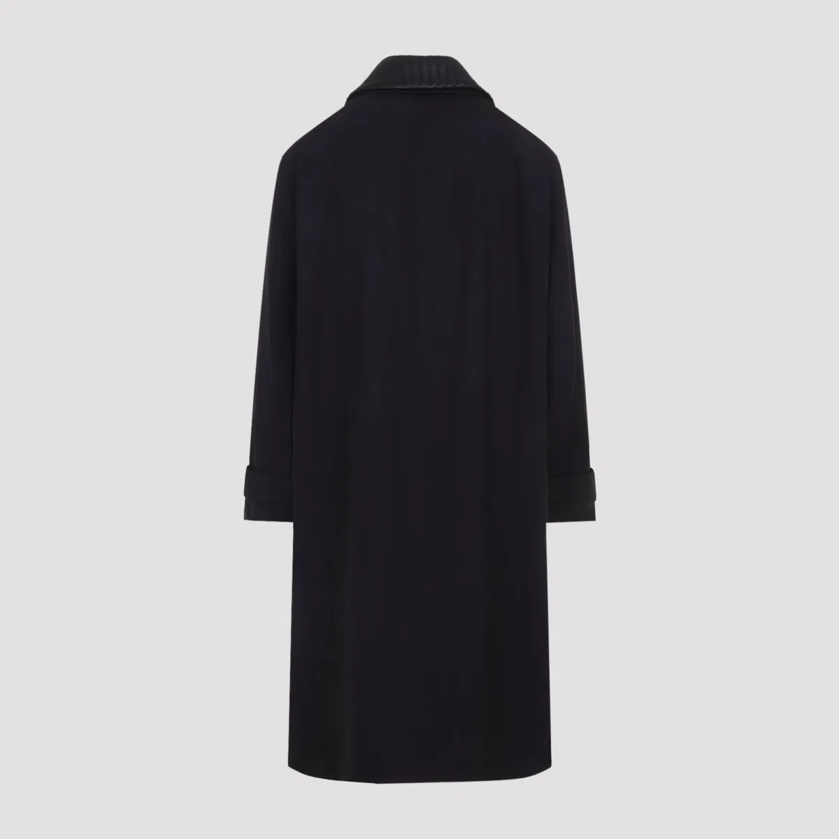 Bottega Veneta Double Black Technical Wool Trench
