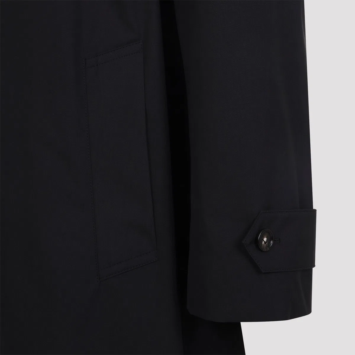 Bottega Veneta Double Black Technical Wool Trench