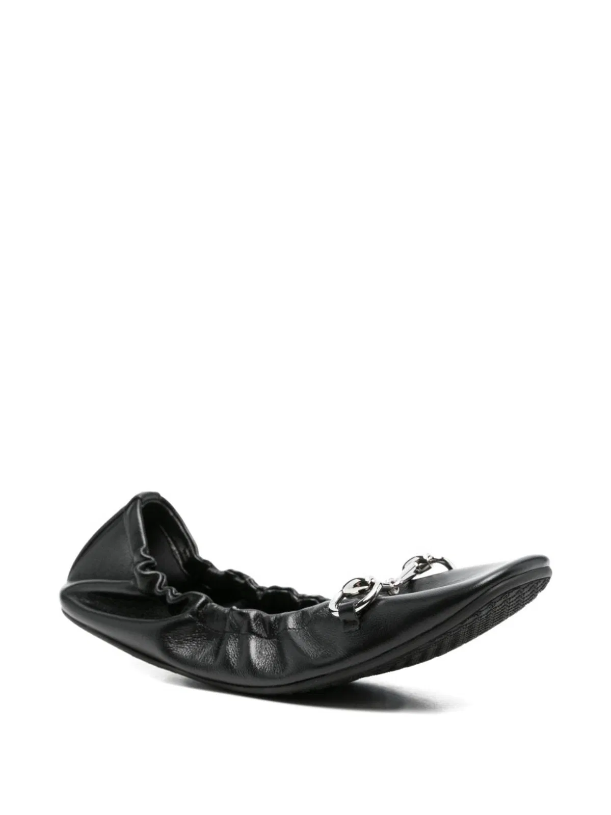 Gucci Black Leather Prima Ballerinas