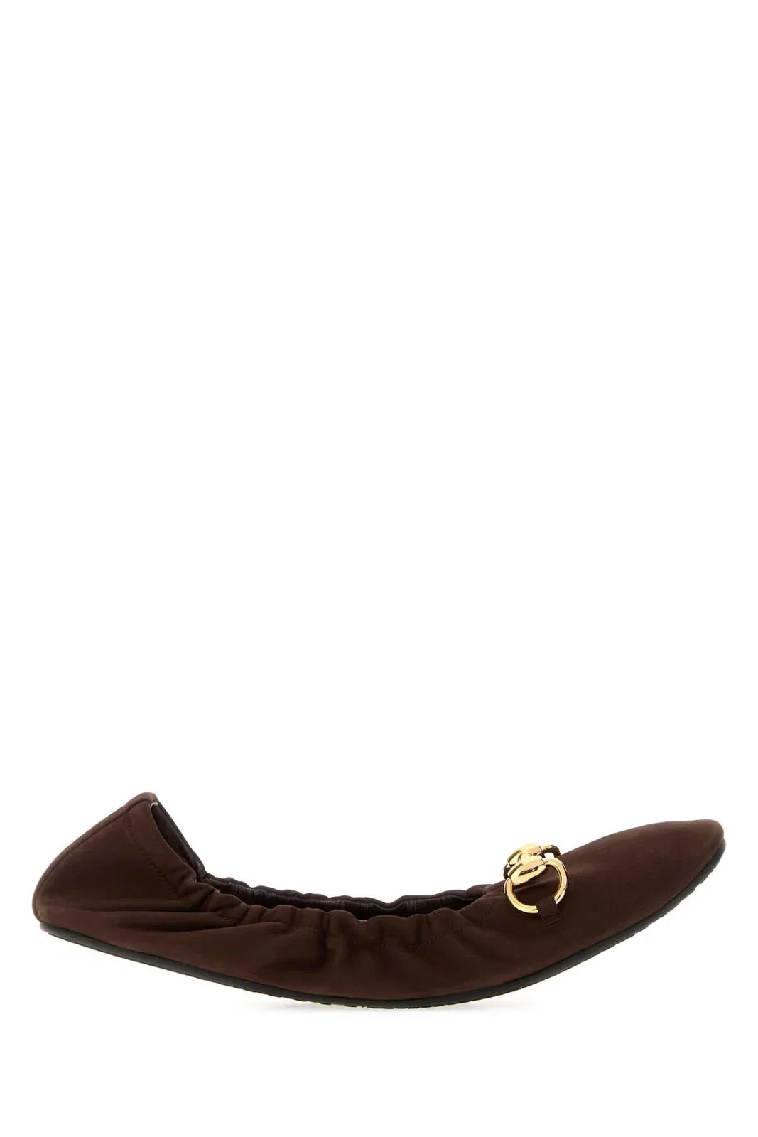 Gucci Dark Brown Suede Prima Ballerinas
