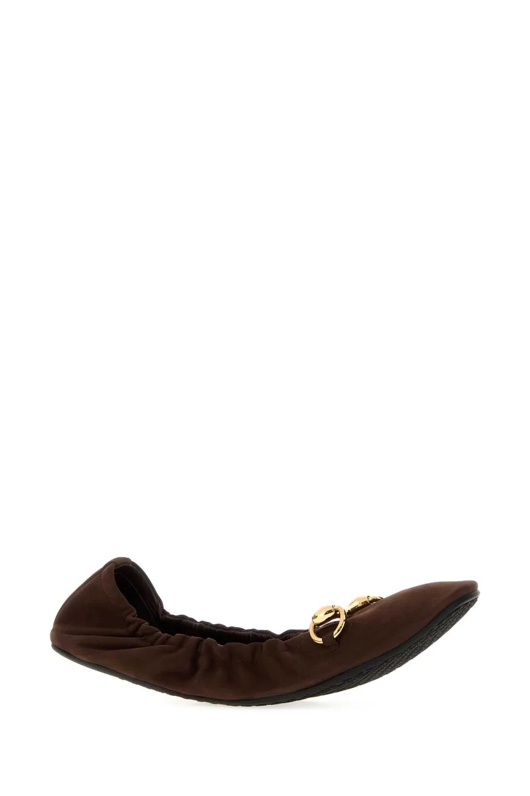 Gucci Dark Brown Suede Prima Ballerinas
