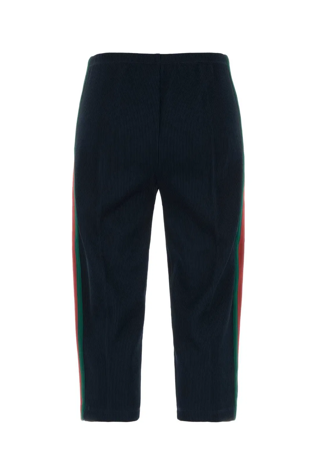 Gucci Ribbed Cotton Jersey Pants With Web, Blu