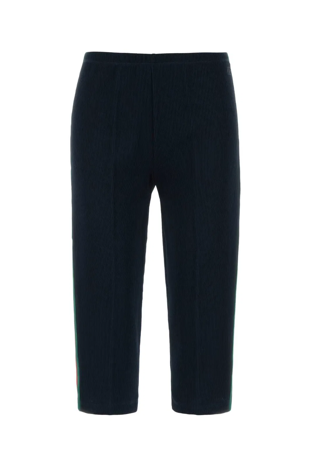 Gucci Ribbed Cotton Jersey Pants With Web, Blu