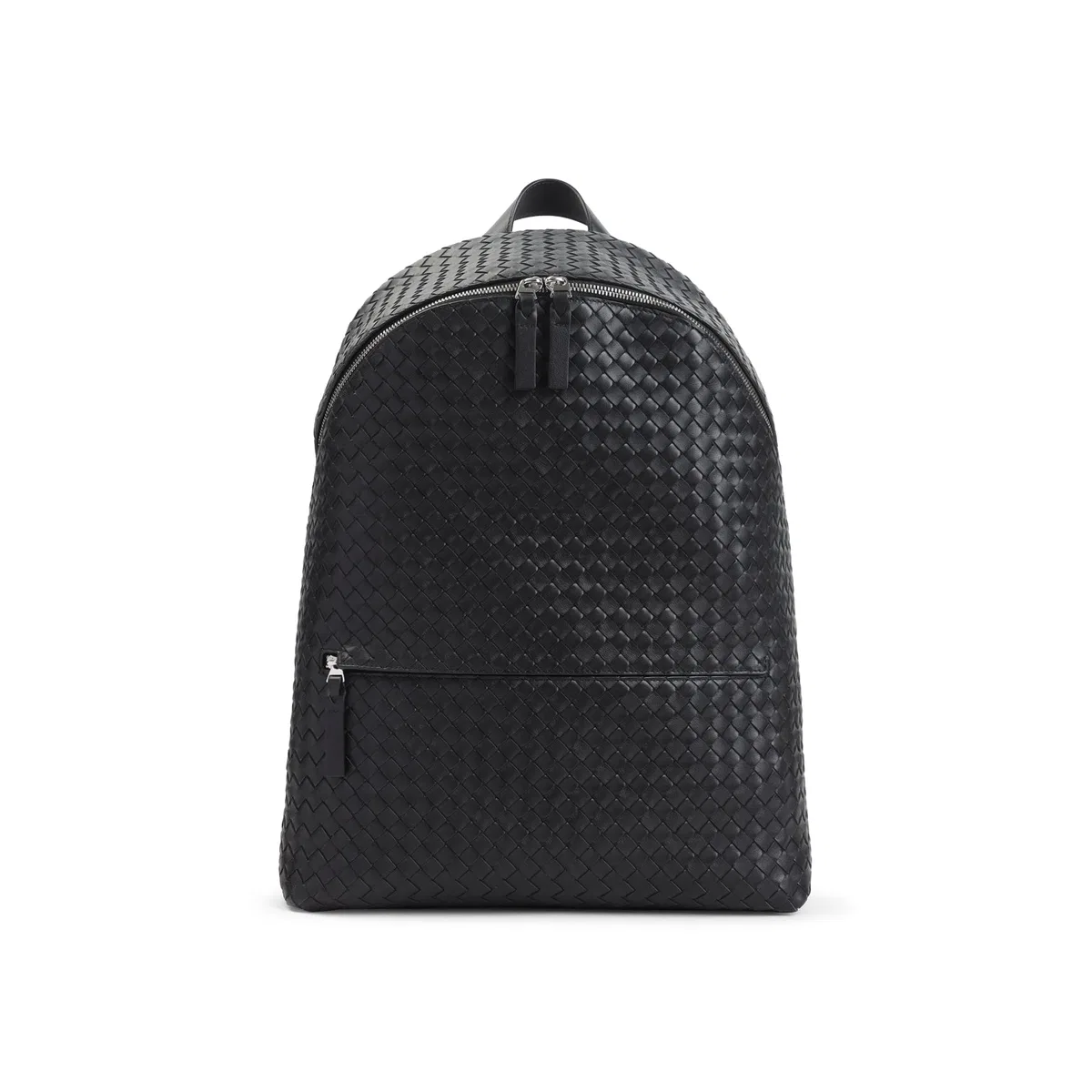 Bottega Veneta Black Leather Intrecciato Backpack