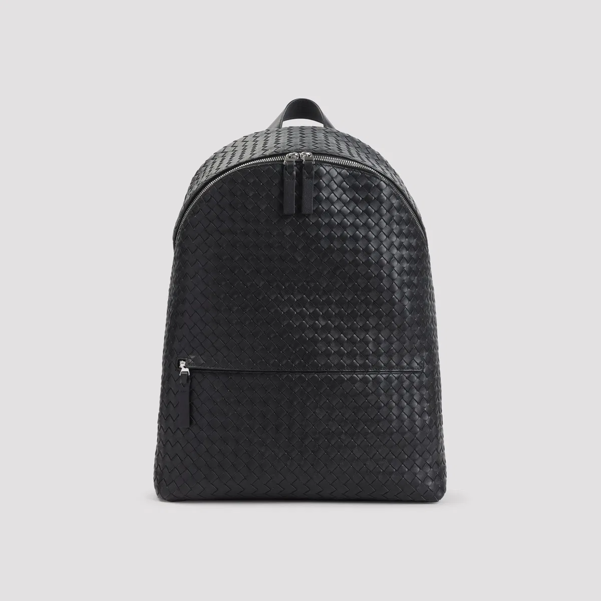 Bottega Veneta Black Leather Intrecciato Backpack