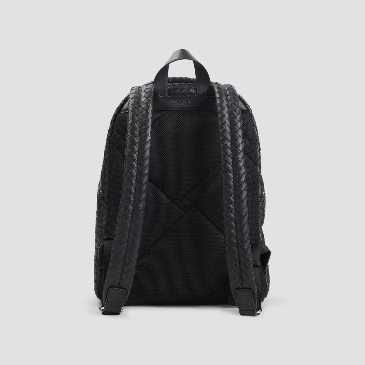 Bottega Veneta Black Leather Intrecciato Backpack