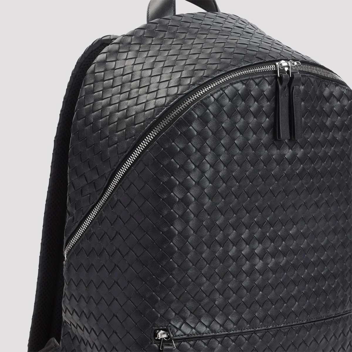 Bottega Veneta Black Leather Intrecciato Backpack