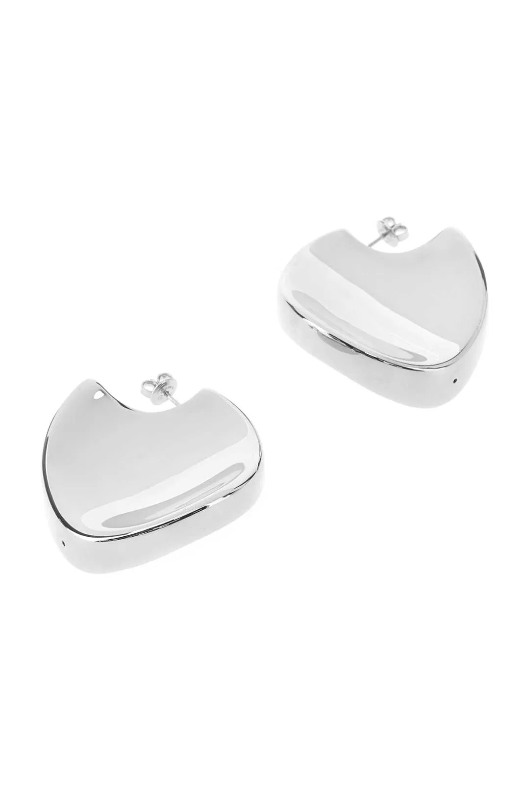 Bottega Veneta Silver Large Disc Earrings