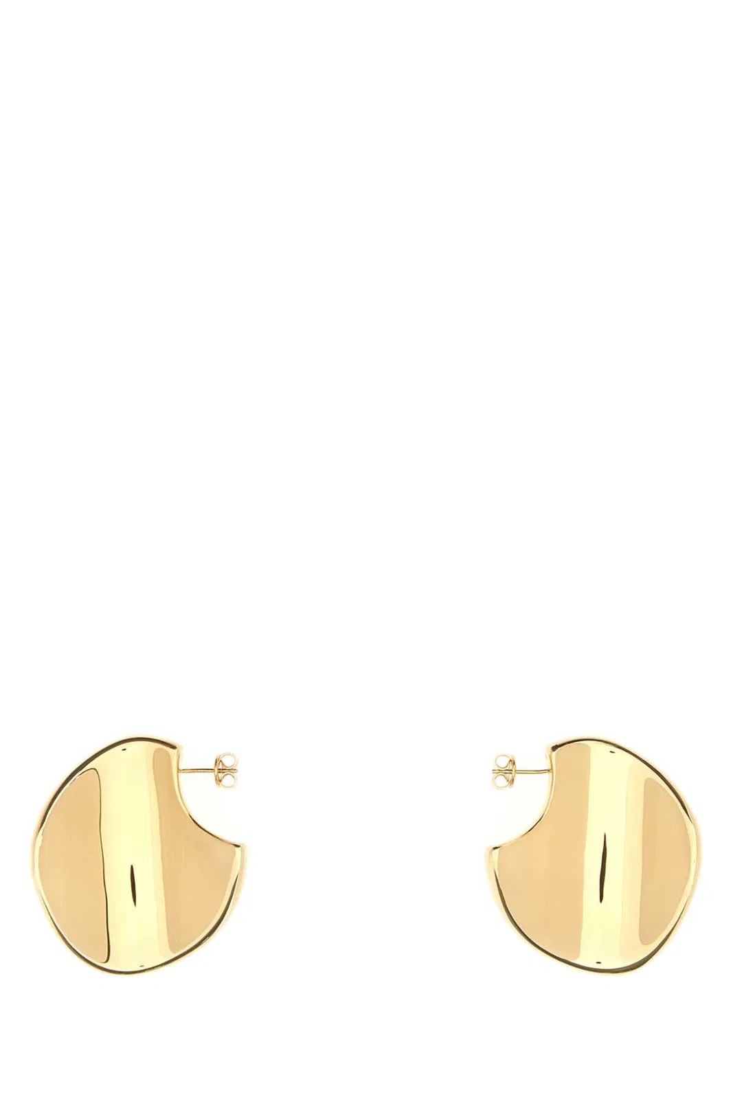 Bottega Veneta Gold Silver Large Disc Earrings