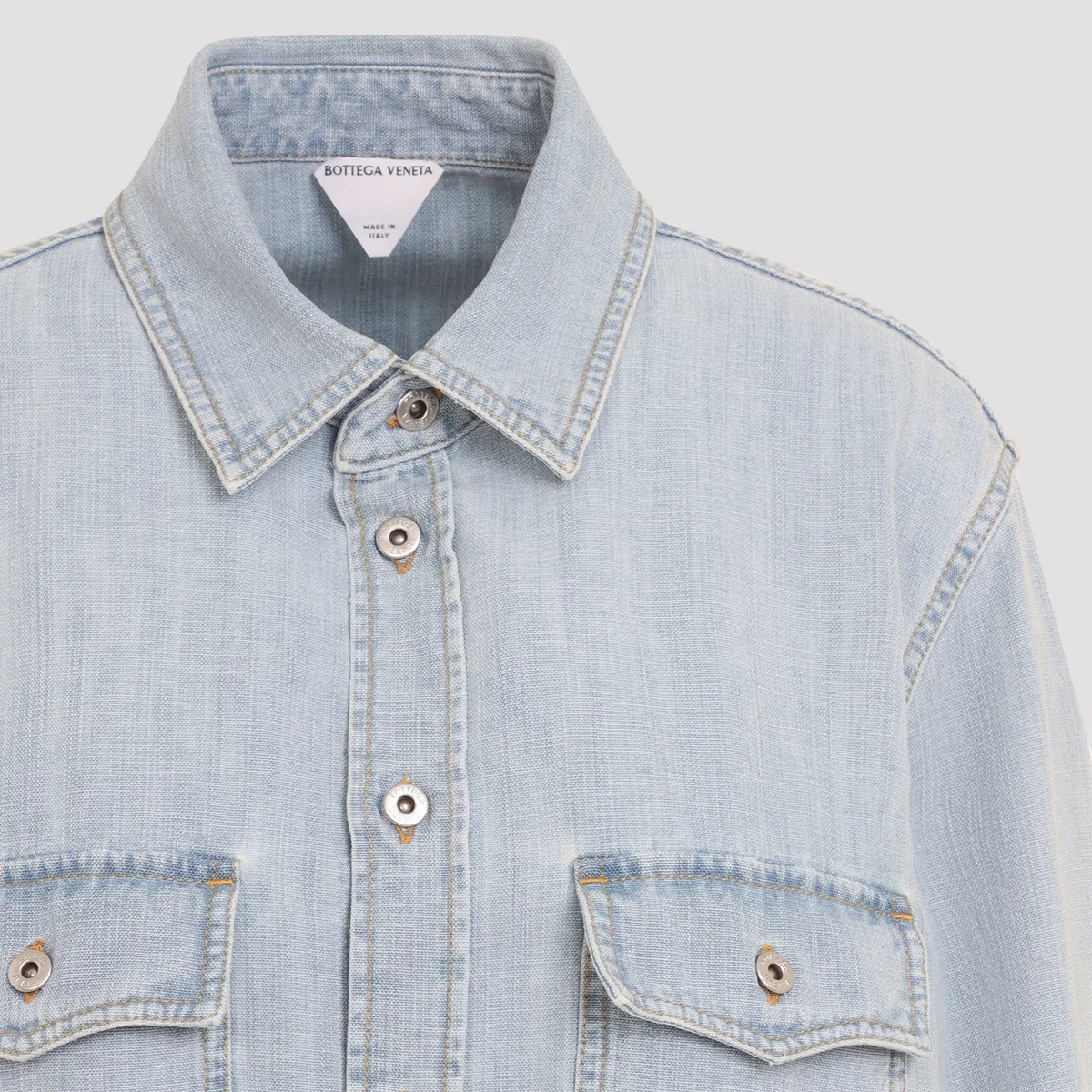 Bottega Veneta Light Blue Chambray Shirt.