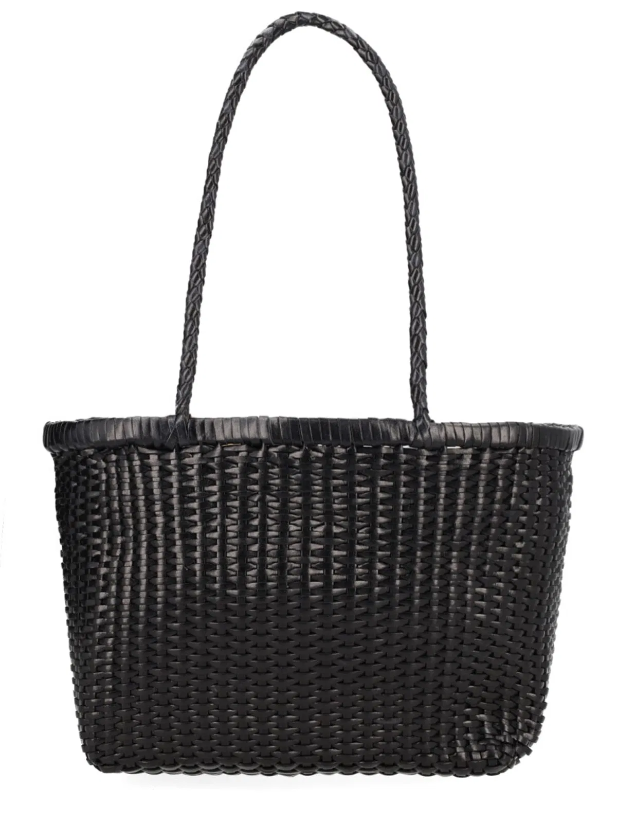 Dragon Difussion Black Leather Shoulder Bag