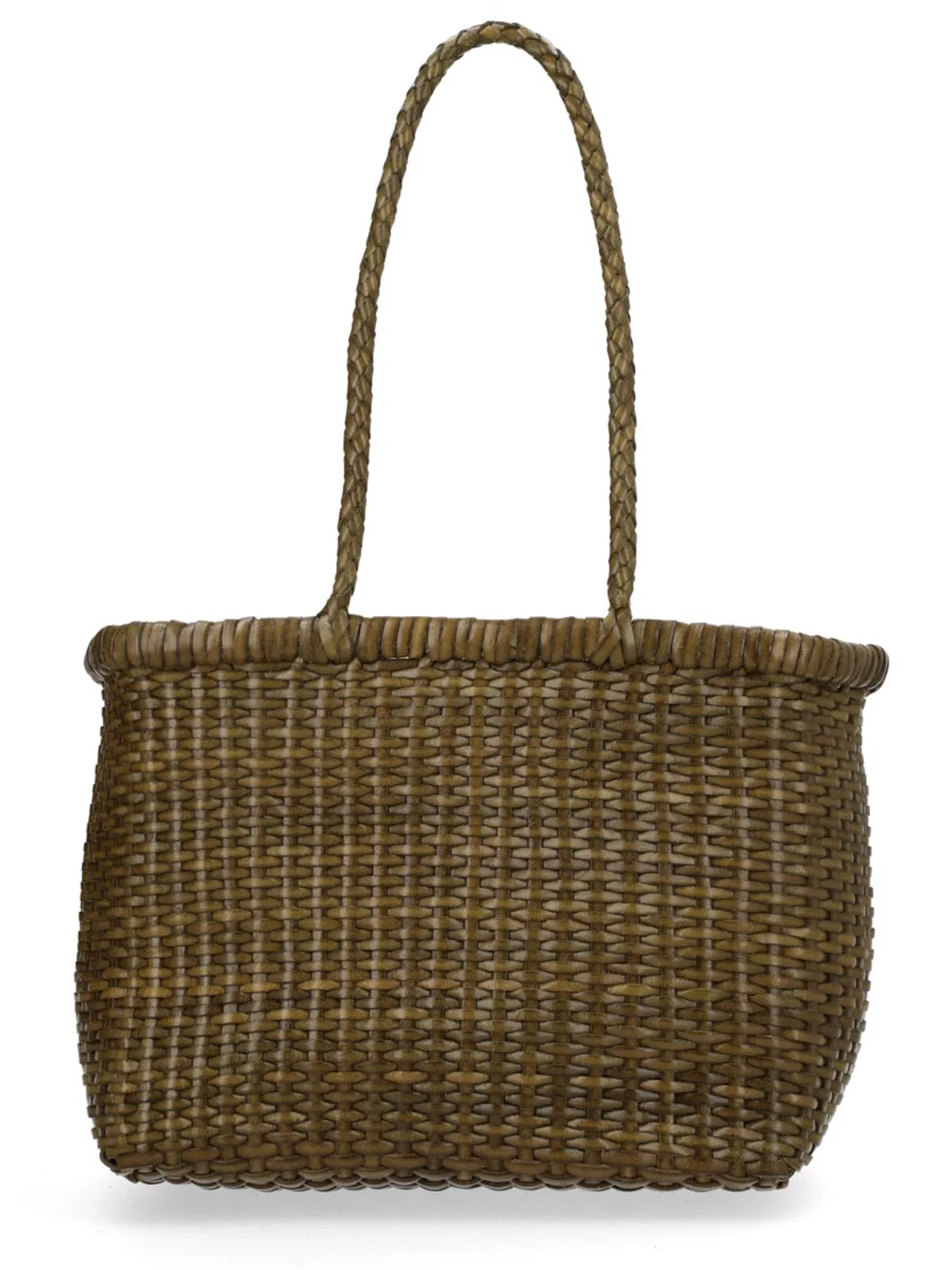 Dragon Difussion Brown Leather Shoulder Bag