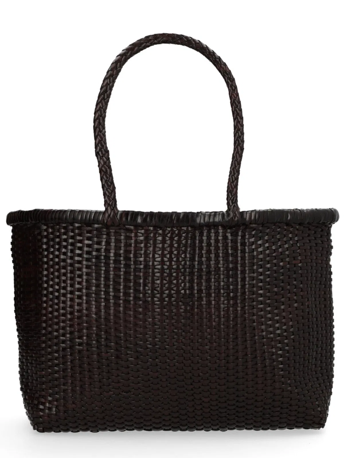 Dragon Difussion Brown Leather Shoulder Bag