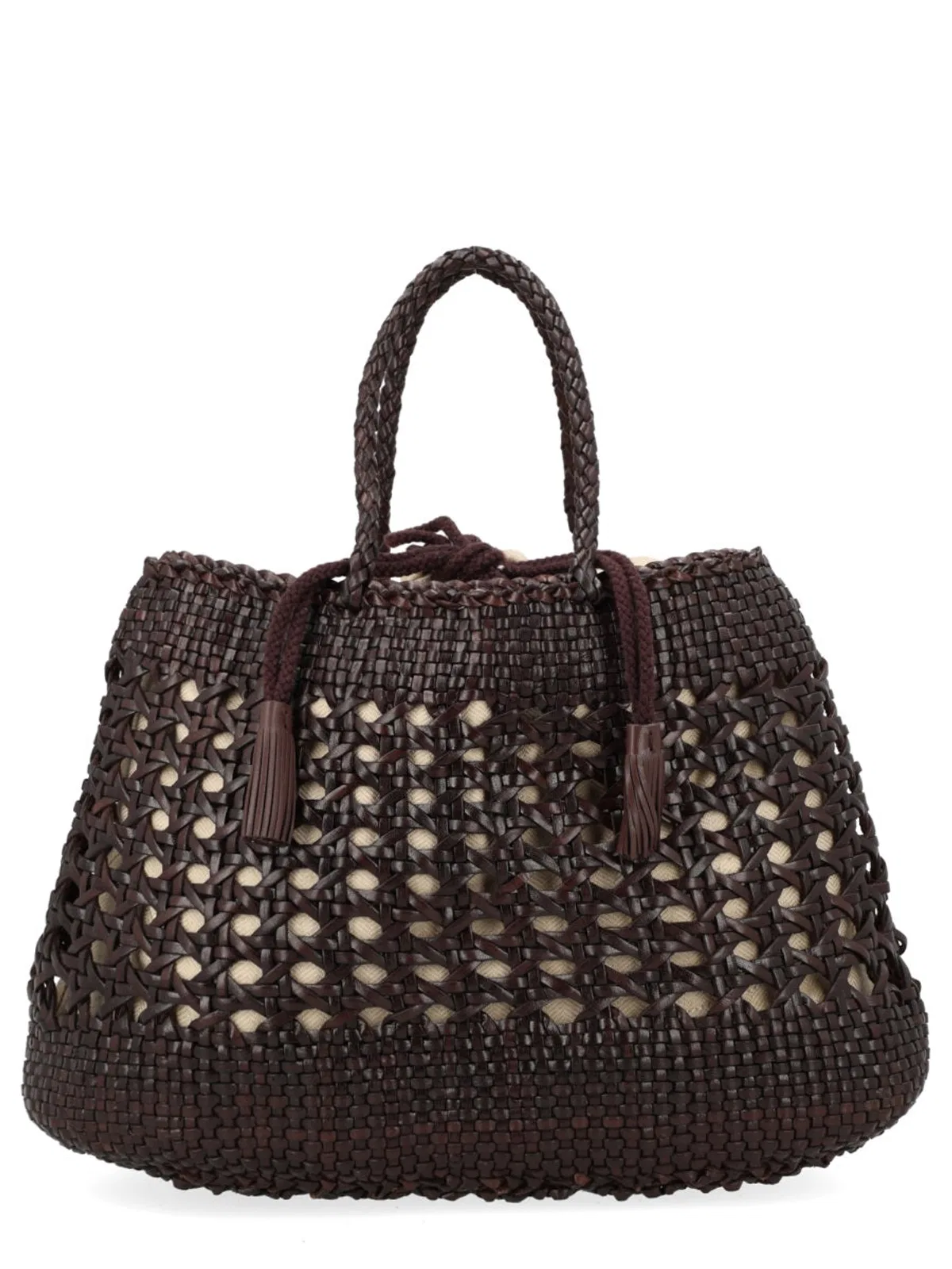 Dragon Difussion Brown Leather Shoulder Bag