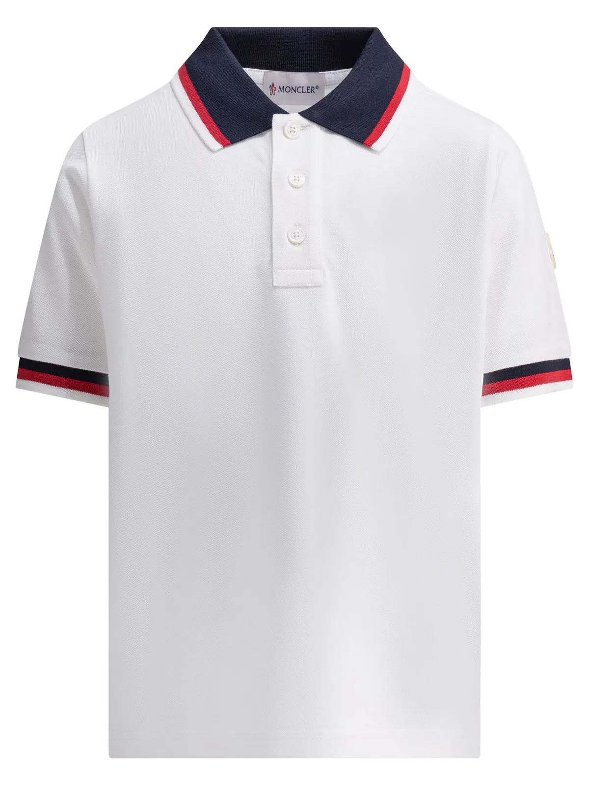 Moncler Kids White Cotton Polo Shirt