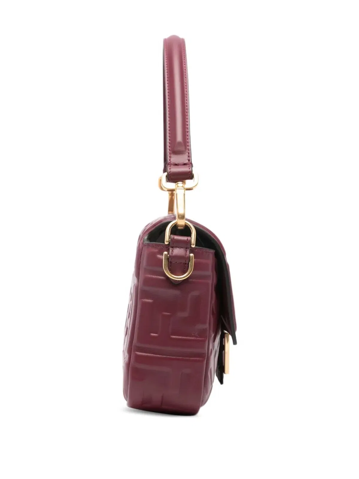 Fendi Mykonos Baguette, Burgundy With Golden D