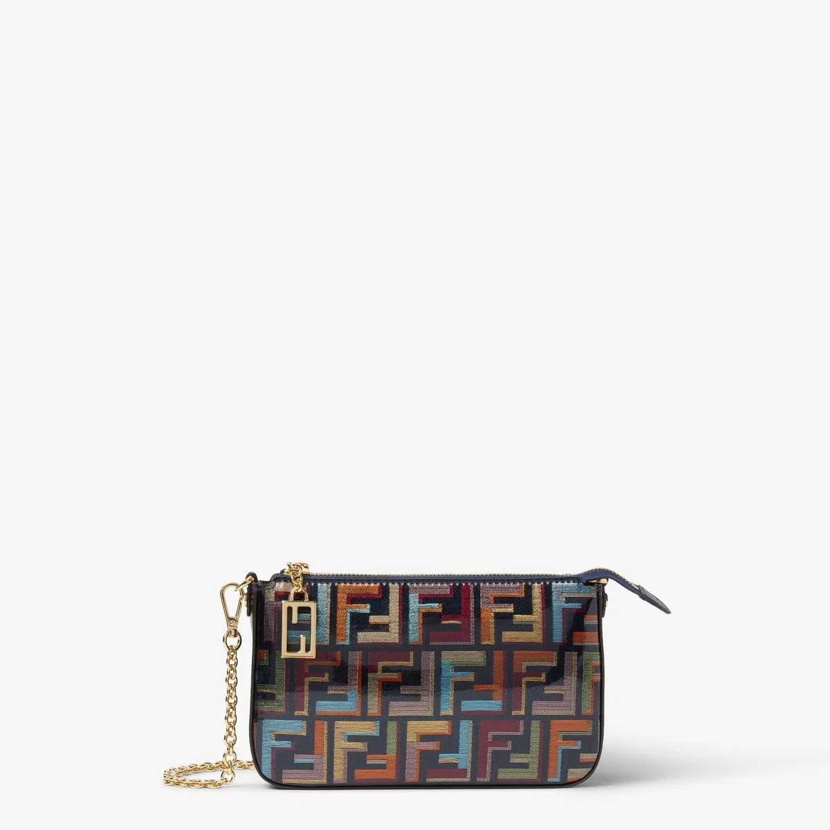 Fendi Multicolour Glazed Ff Fabric Baguette Po