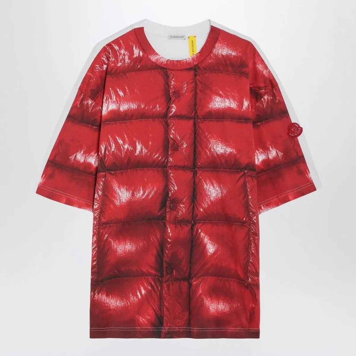 Moncler Genius Red Cotton Tshirt With Digital Print