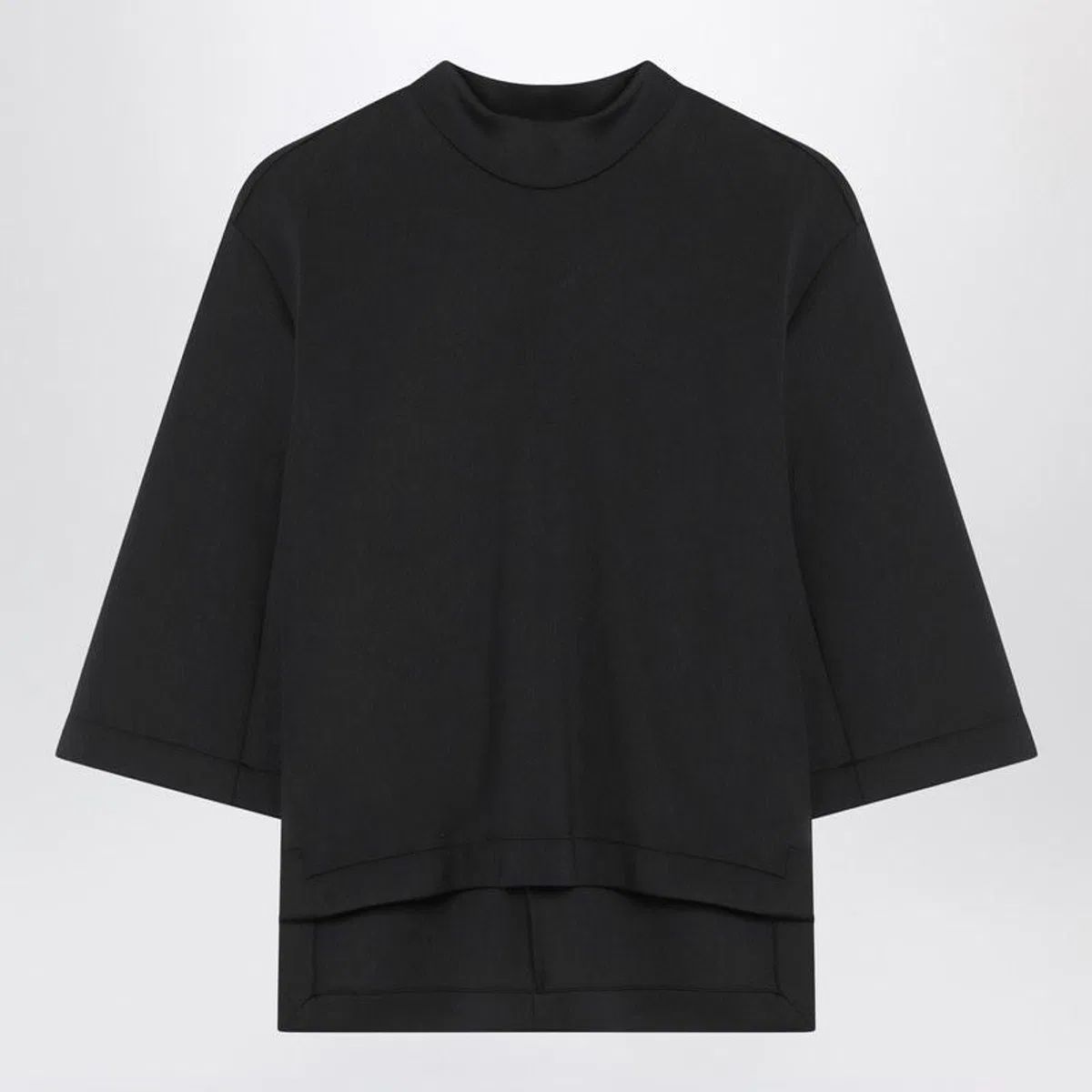 Moncler Genius Black Top With Asymmetric Hem