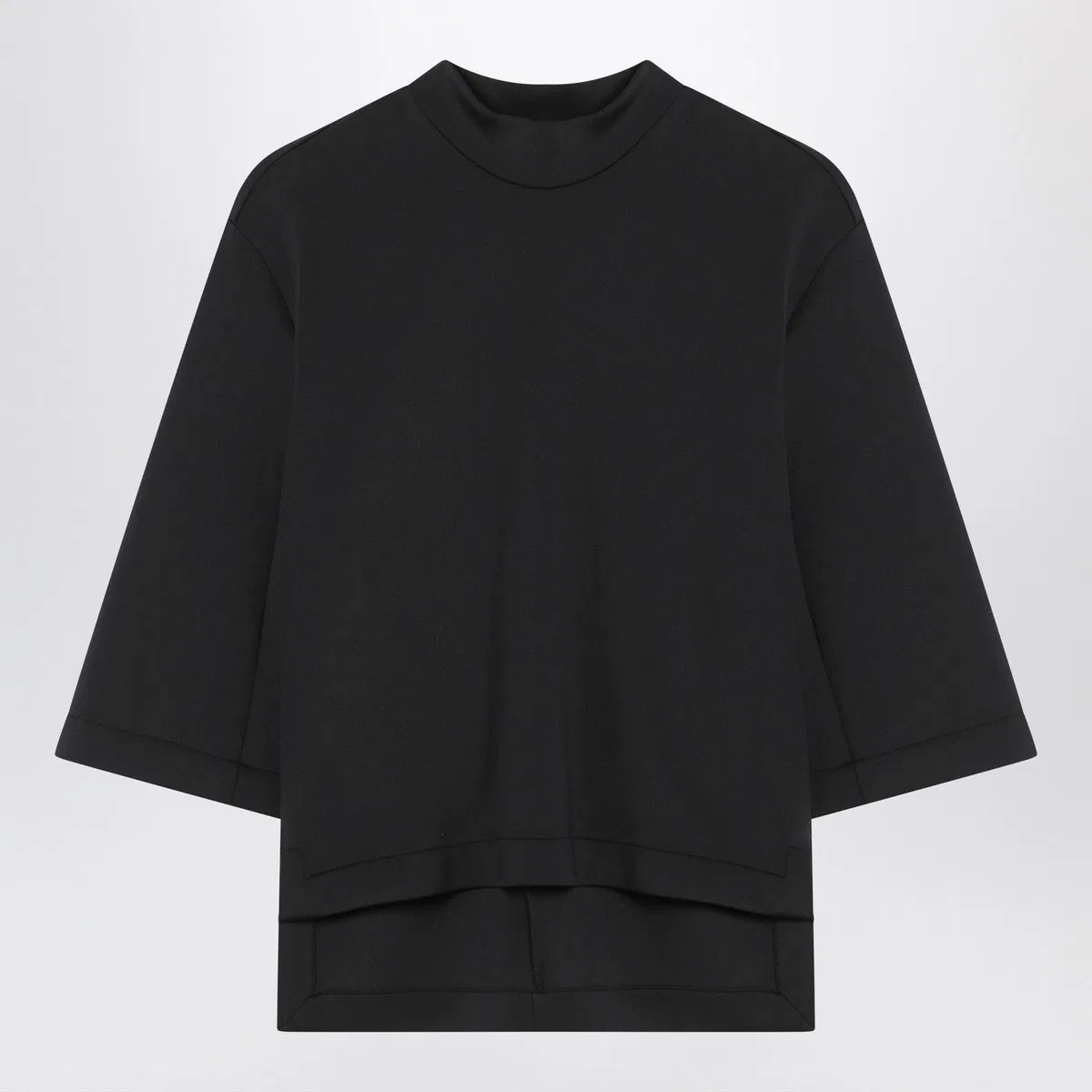 Moncler x Edward Enninful Black Top With Asymmetric Hem