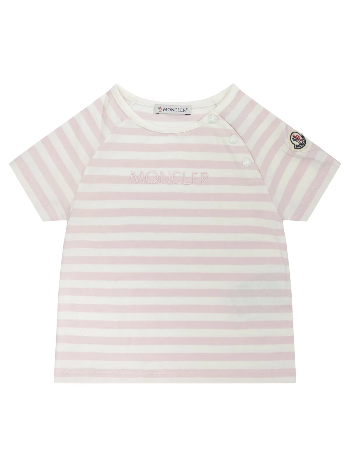 Moncler Kids Pink Cotton T-Shirt