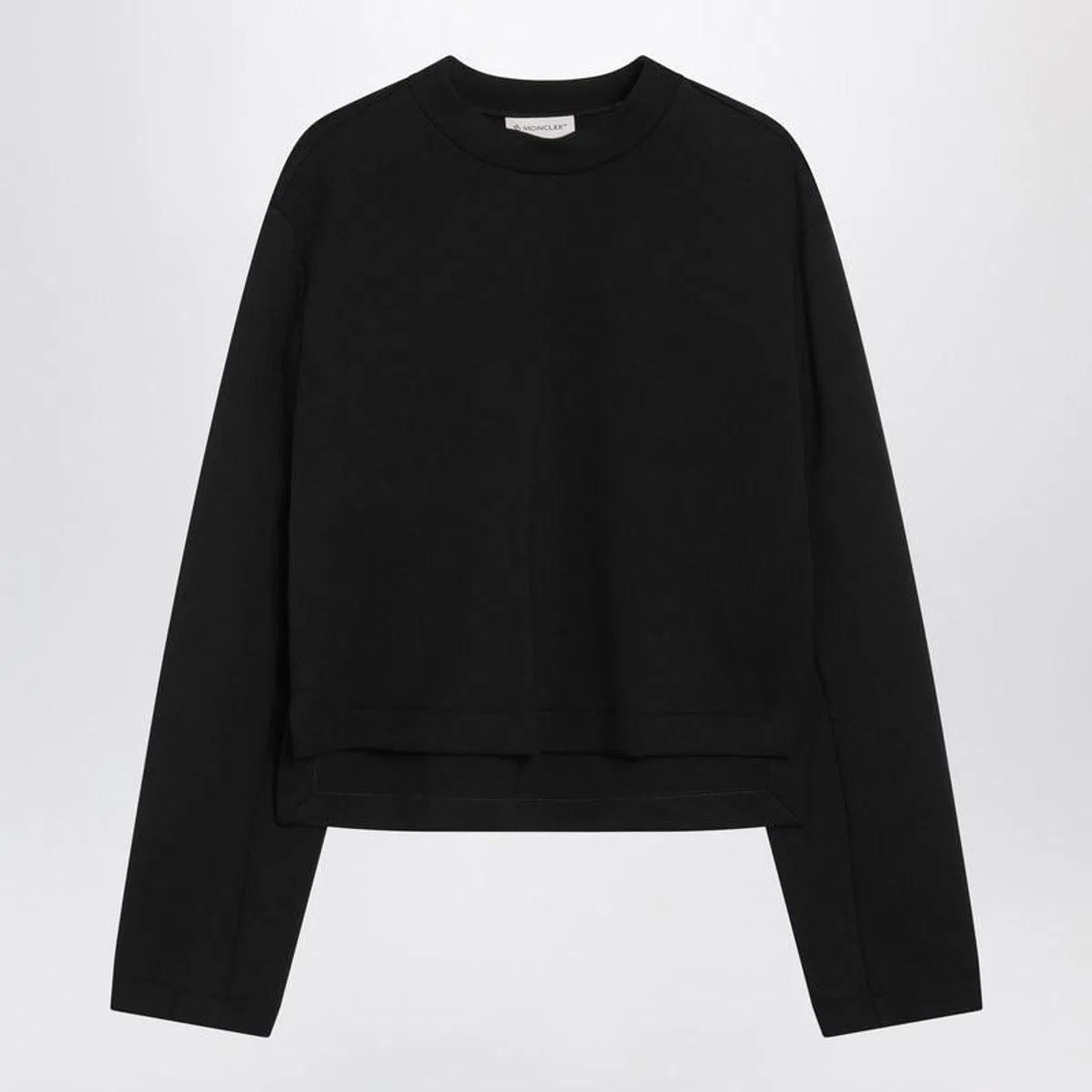 Moncler Genius Black Sweatshirt With Asymmetric Hem