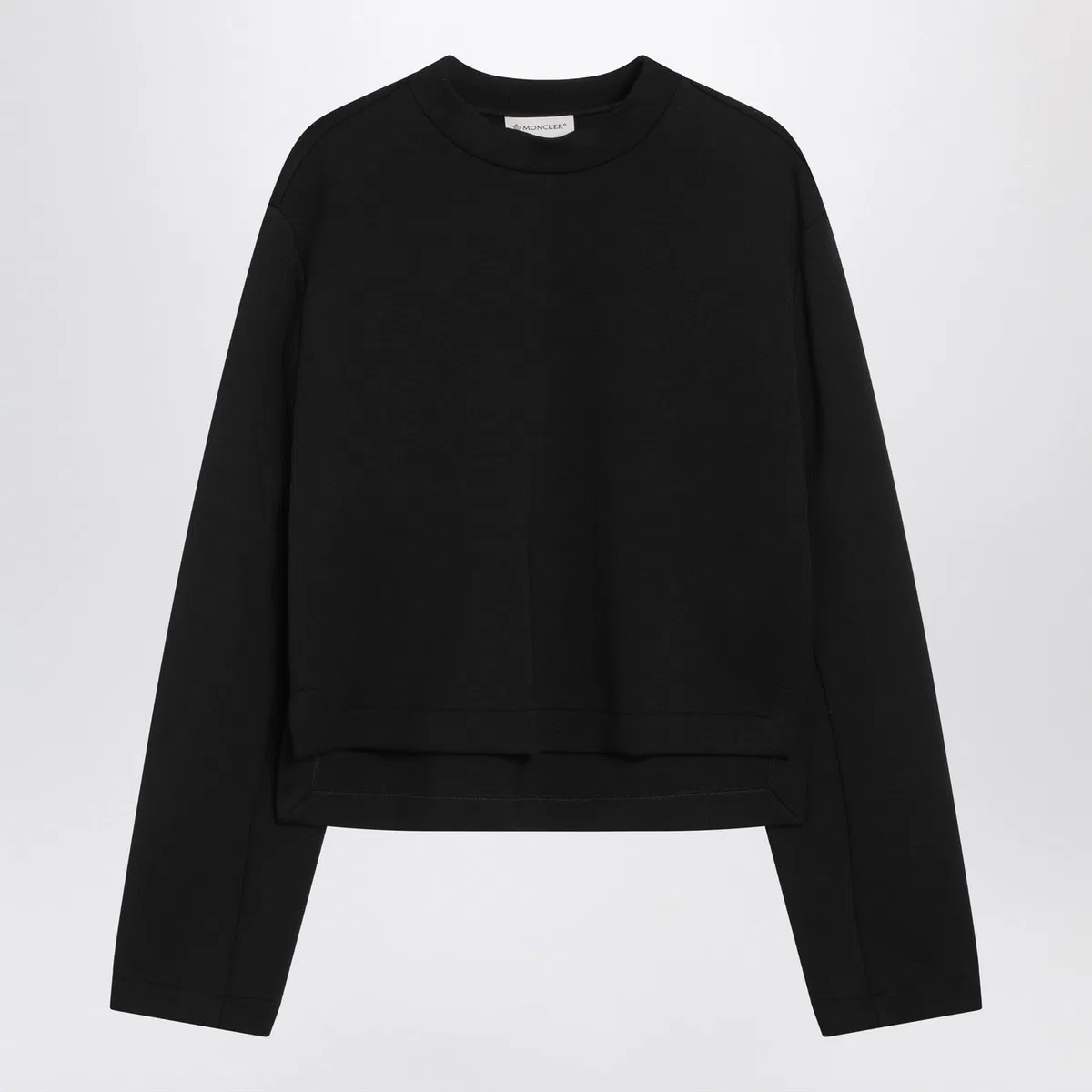 Moncler x Edward Enninful Black Sweatshirt With Asymmetric Hem