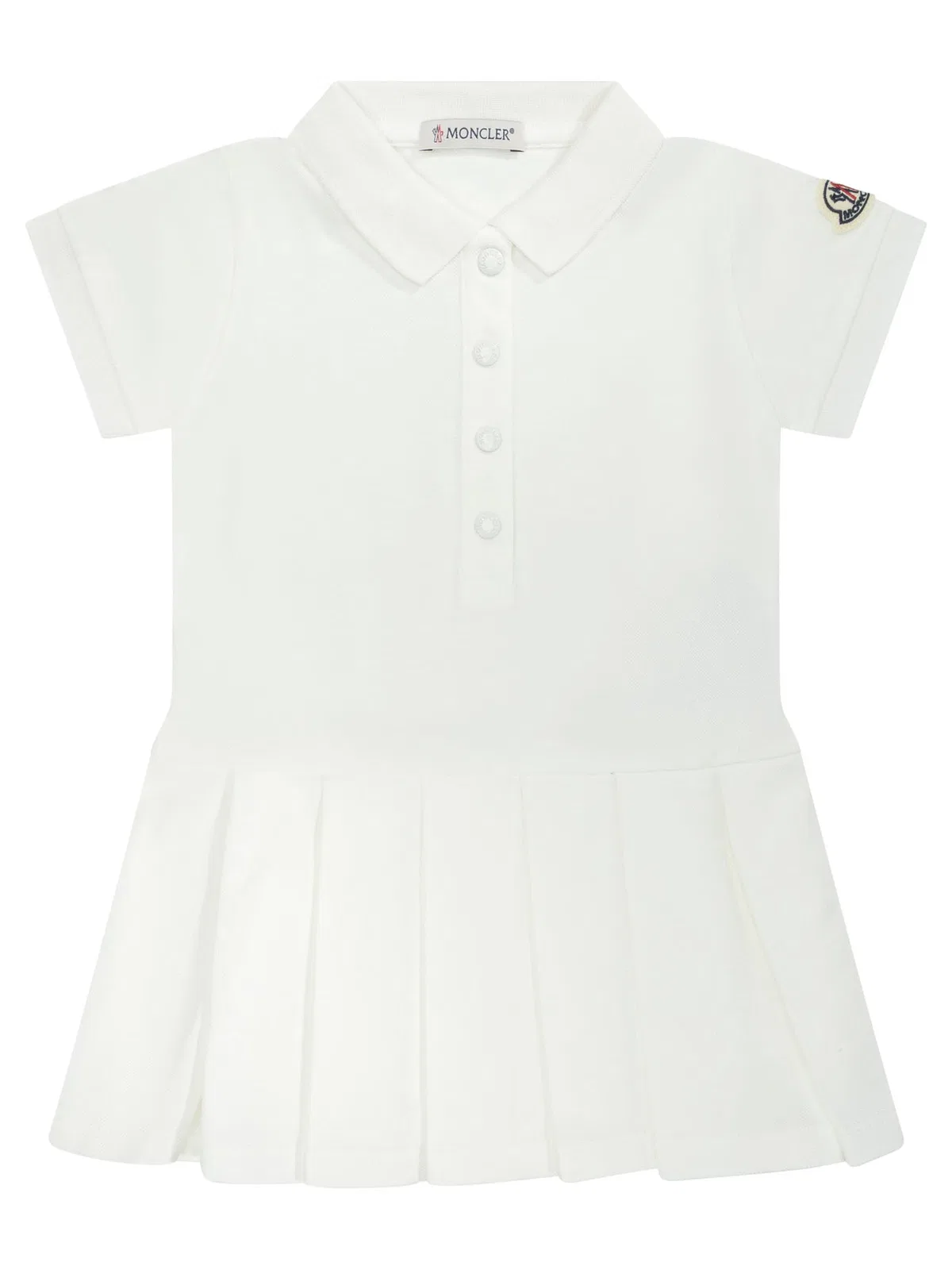 Moncler Kids White Cotton Dress