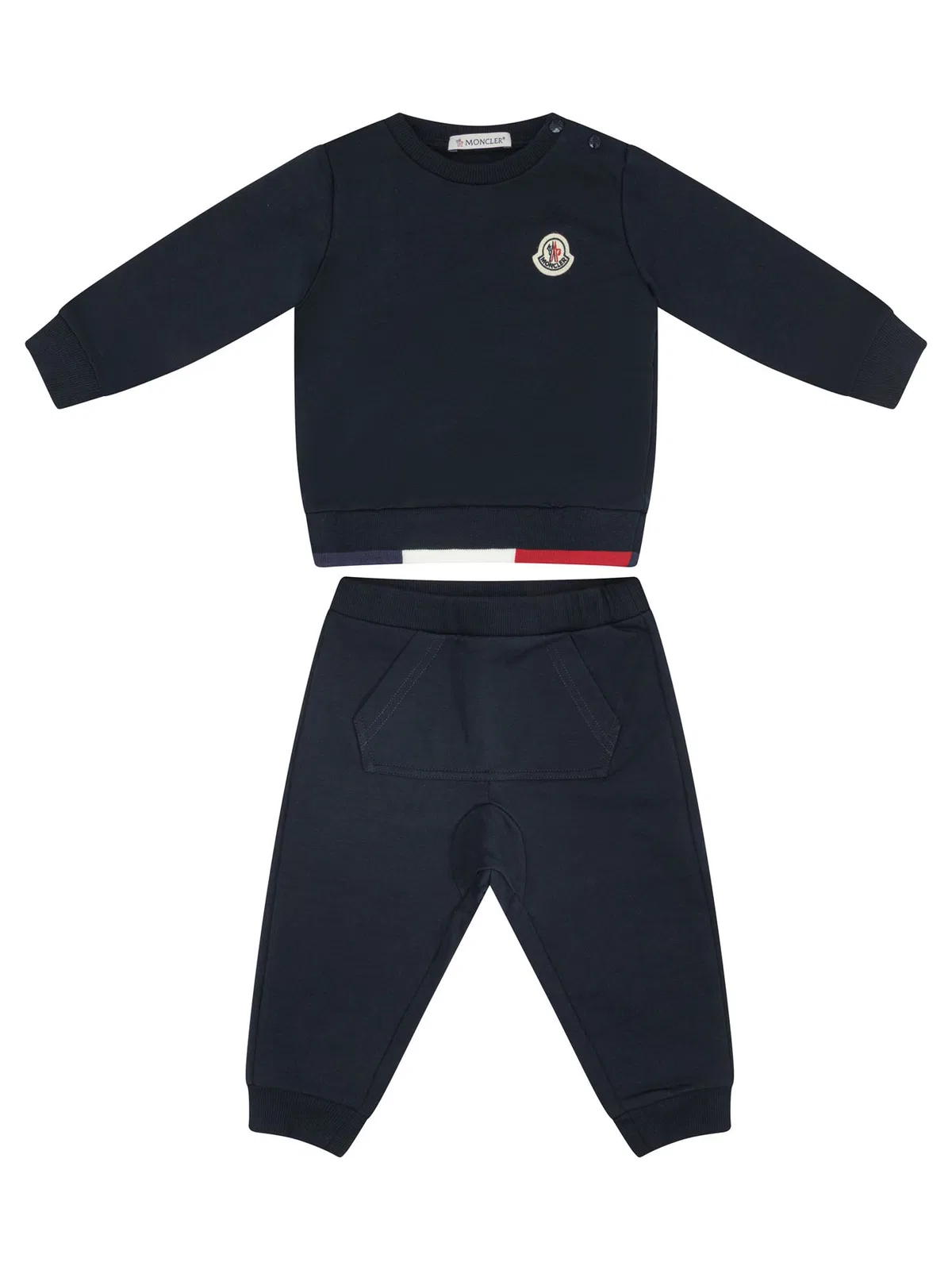 Moncler Kids Black Cotton Tracksuit Set