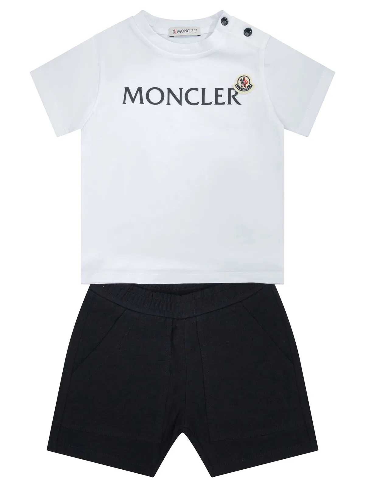 Moncler Kids White Cotton Elastane Tracksuit