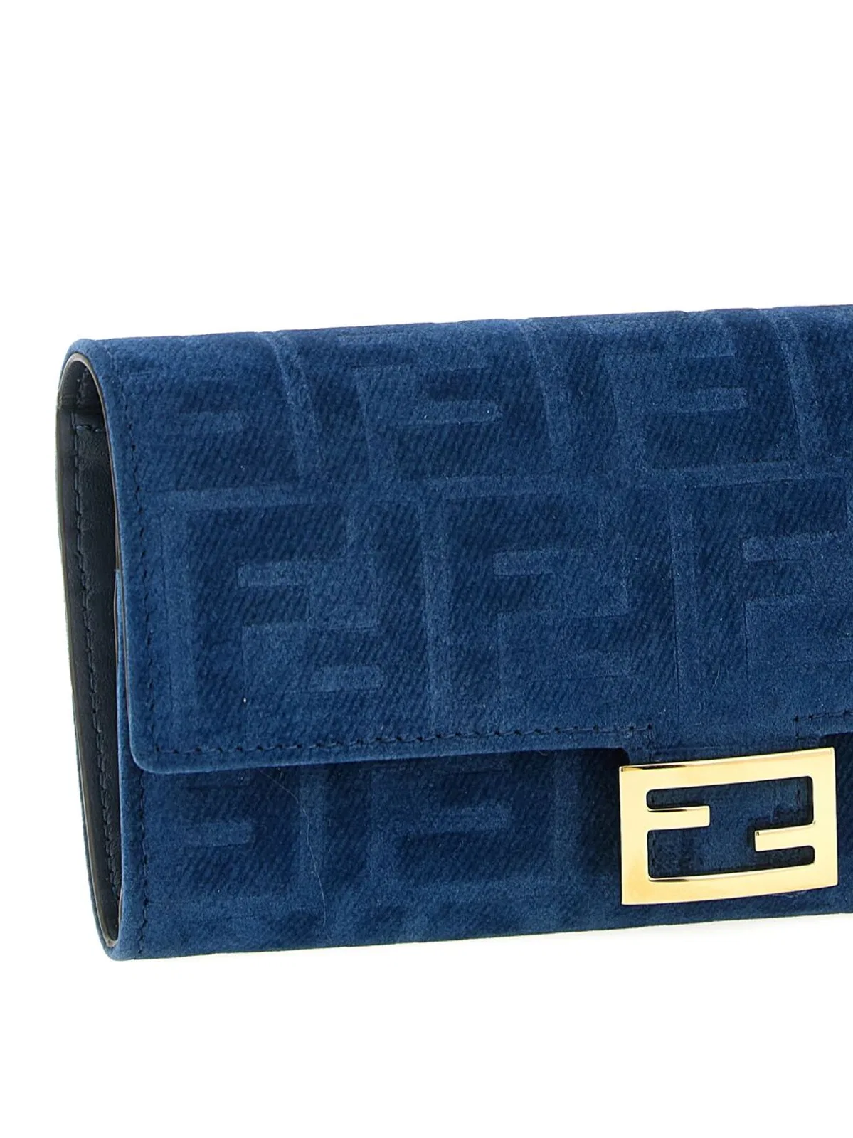 Fendi Continental Blue Suede Convertible Walle