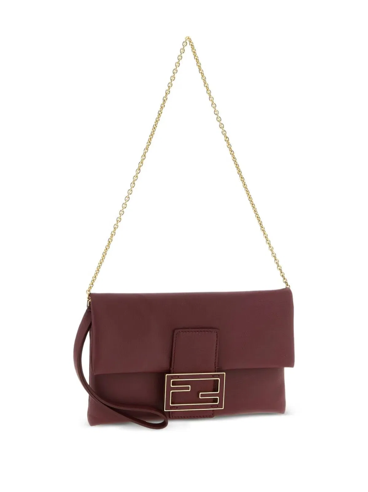Fendi Nappa Leather Mamma Baguette Pouch With 