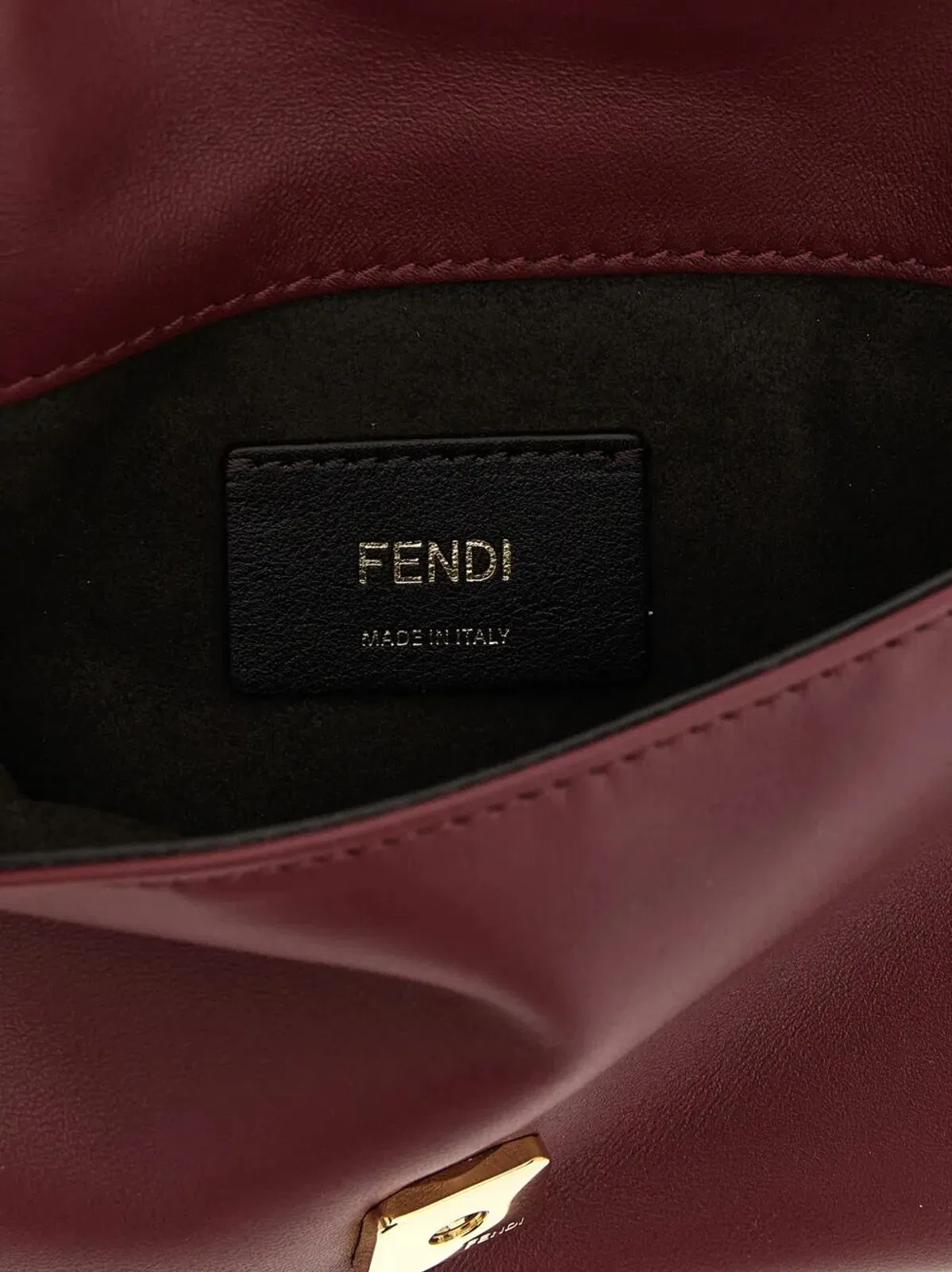 Fendi Nappa Leather Mamma Baguette Pouch With 