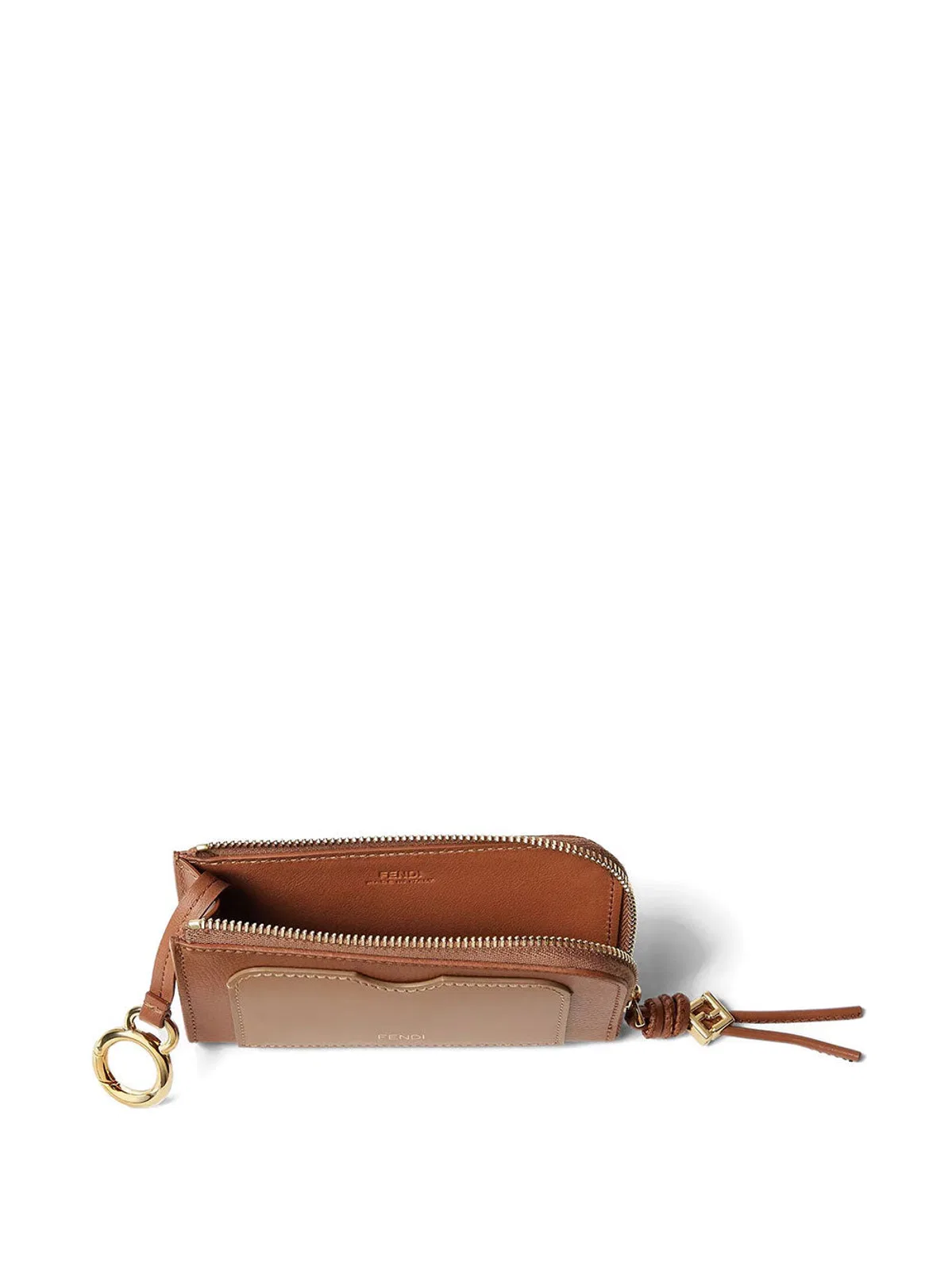 Fendi Nude Neutrals Leather Card Case Pouch