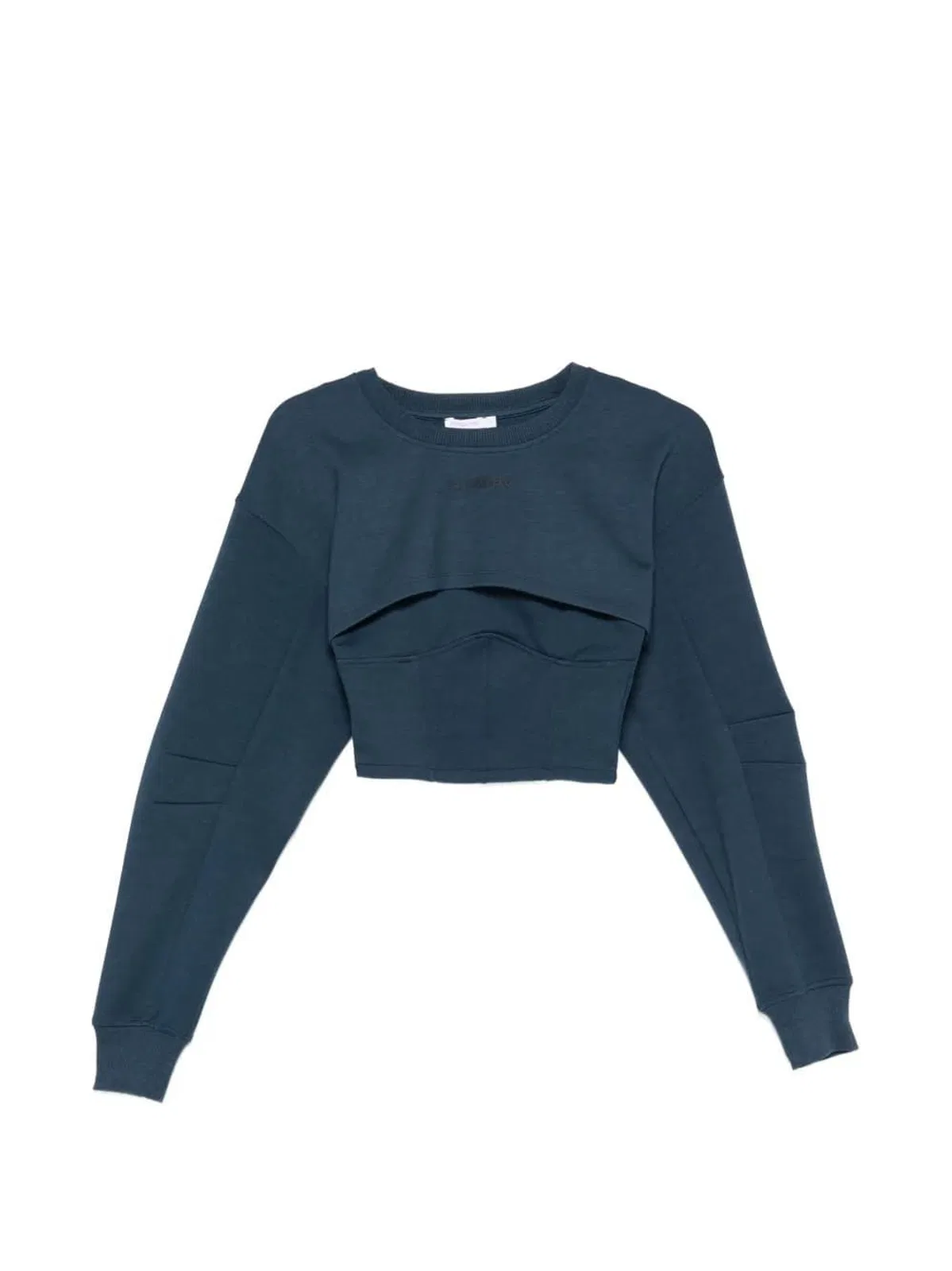 Patrizia Pepe Double Layer Cropped Bustier Sweatshirt