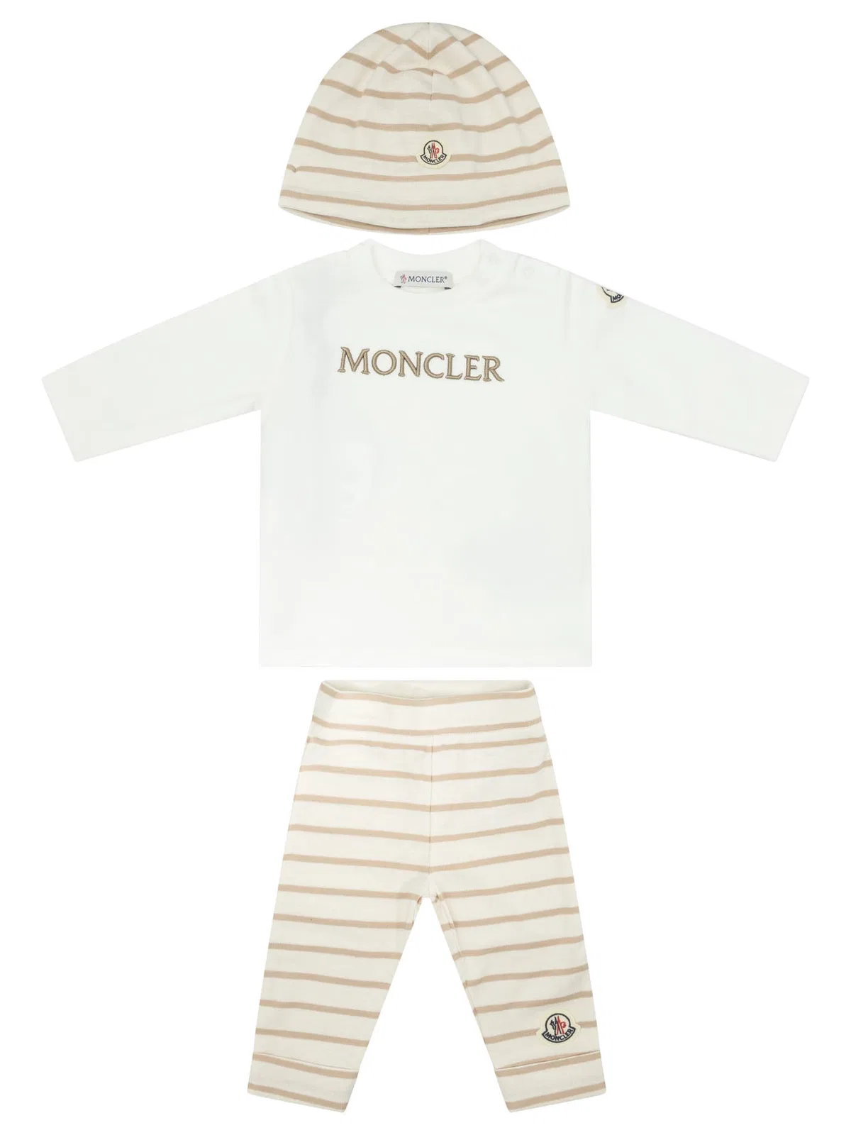 Moncler Kids Beige Cotton Tracksuit Set