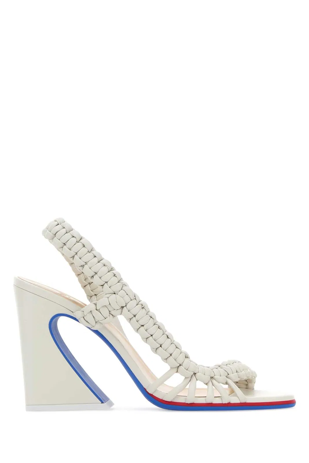 Fendi White Leather Fendi Arc Sandals