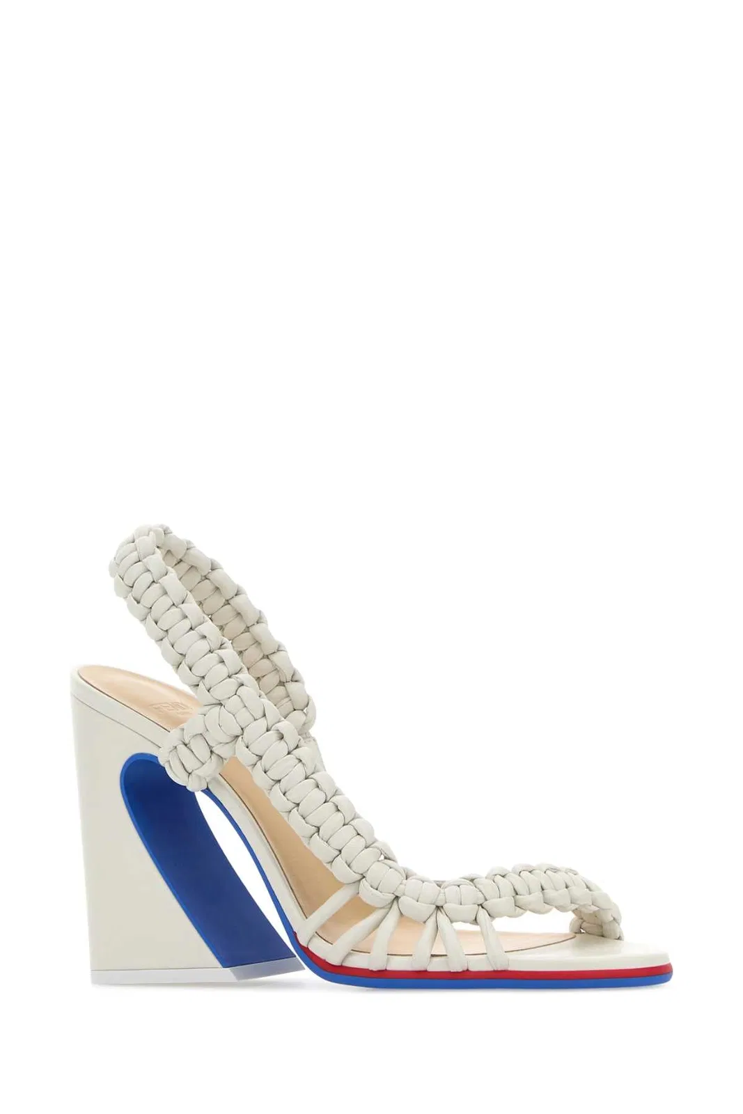 Fendi White Leather Fendi Arc Sandals
