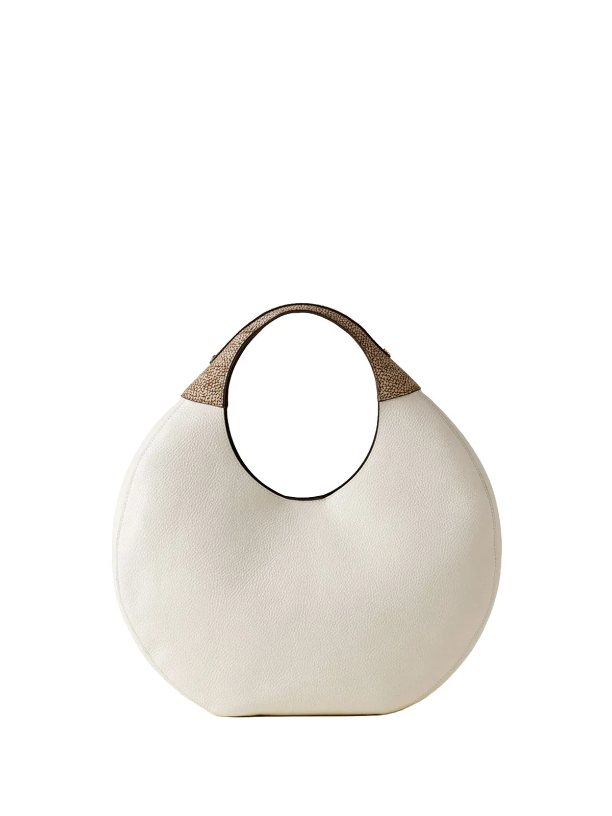 Borbonese Hobo Bag Full Moon Large White By Borbon