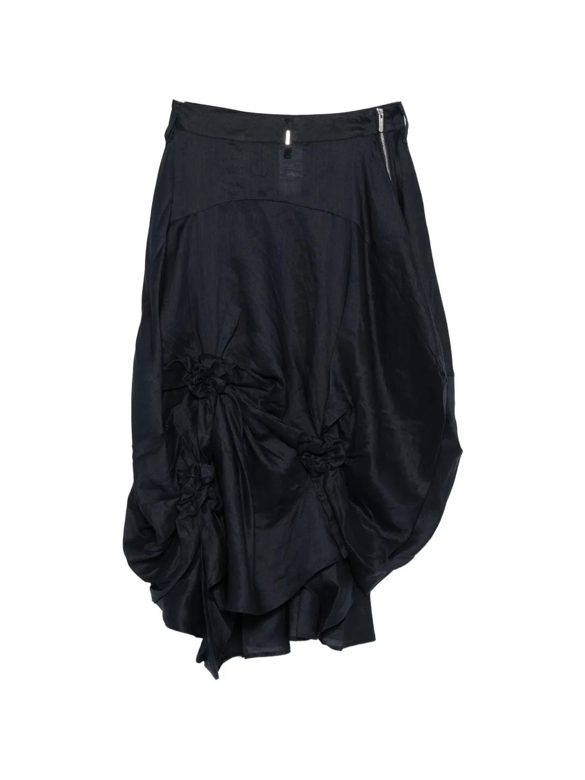 High Zip-Up Midi Skirt