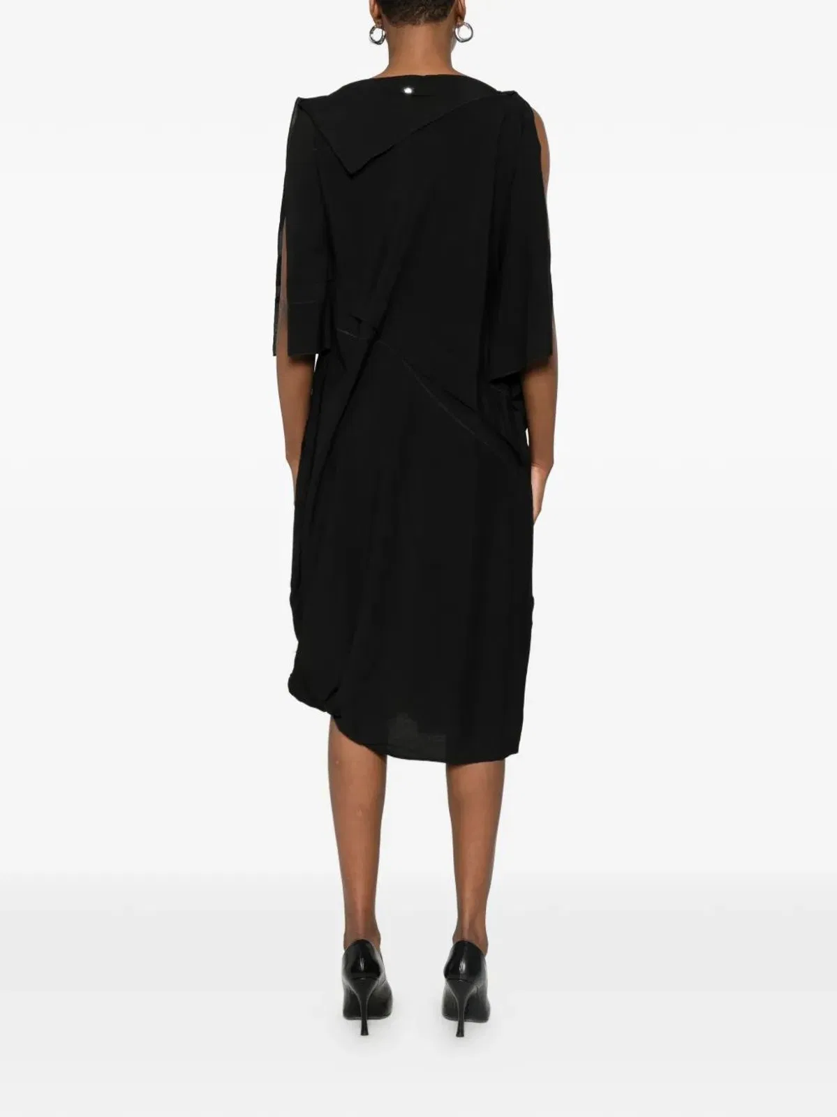 High Asymmetric Layered Midi Dress