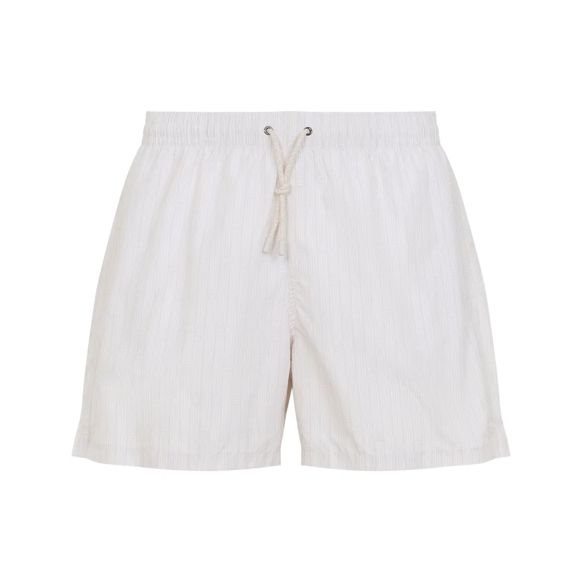 Canali White Polyester Swim Shorts