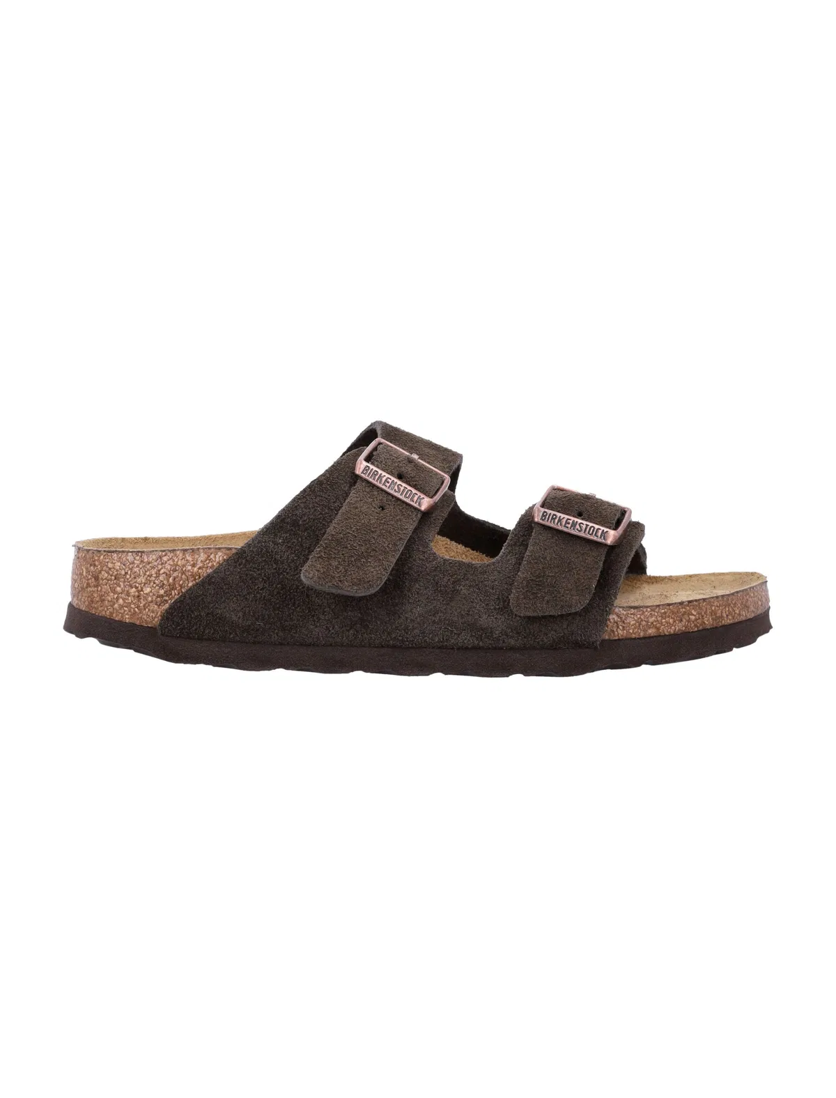 Birkenstock Arizona Suede Flat Sandals In Mocca