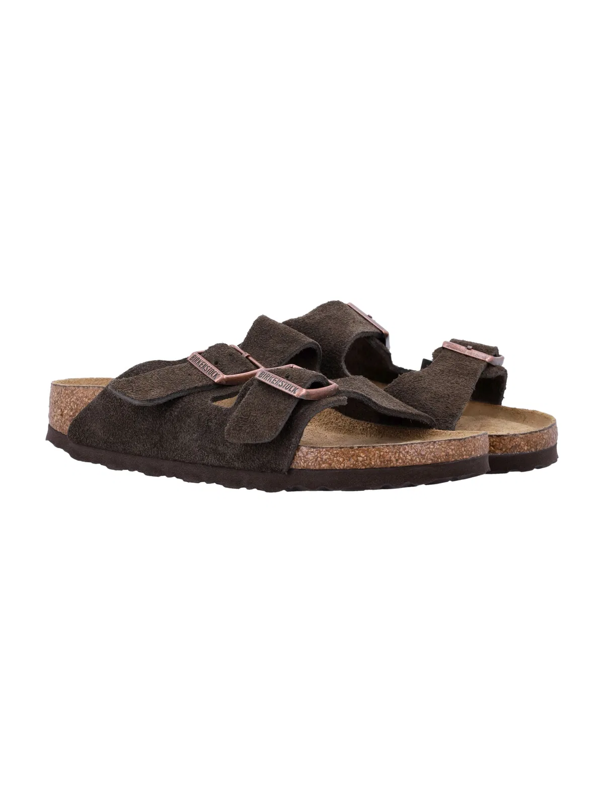 Birkenstock Arizona Suede Flat Sandals In Mocca