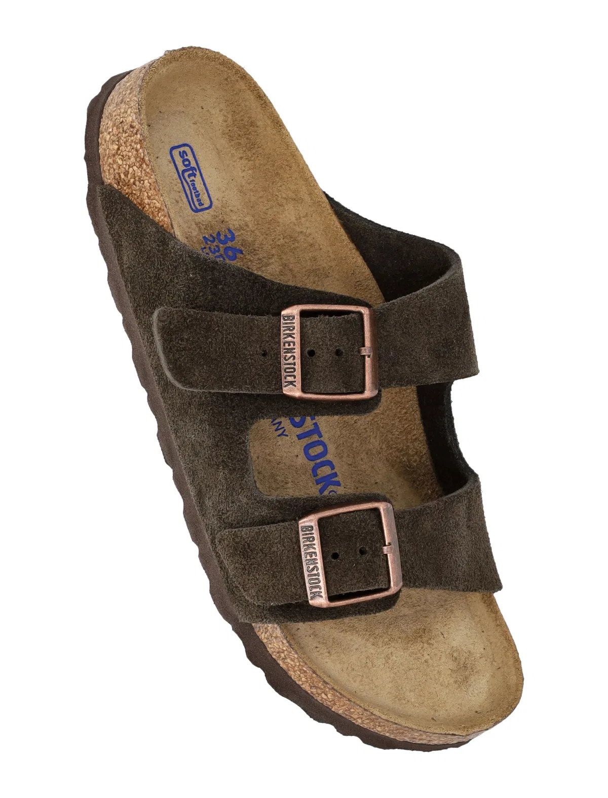 Birkenstock Arizona Suede Flat Sandals In Mocca
