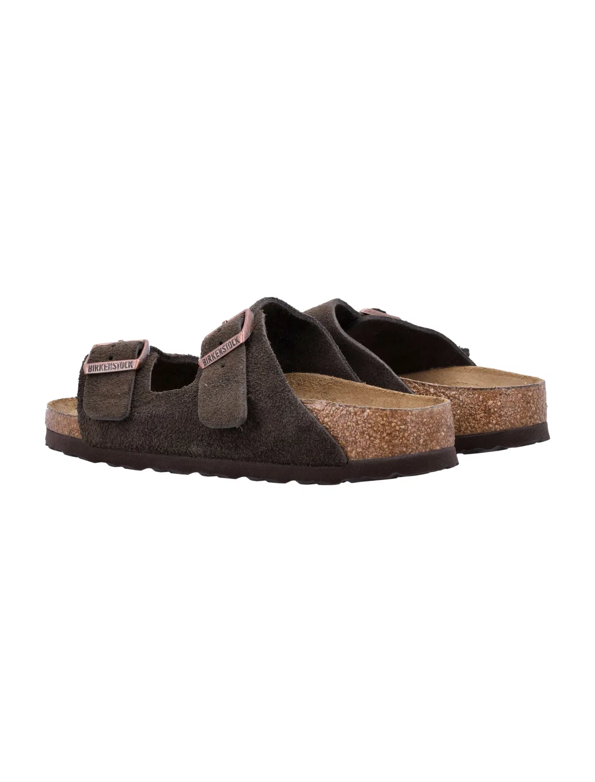 Birkenstock Arizona Suede Flat Sandals In Mocca